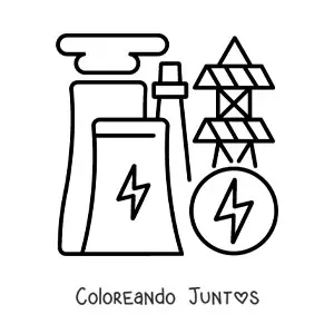 Imagen para colorear de una central de generación de energía eléctrica