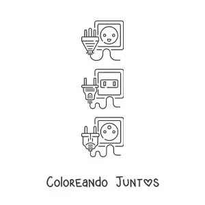 Imagen para colorear de tipos de tomacorrientes