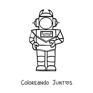 Imagen para colorear de un robot del espacio