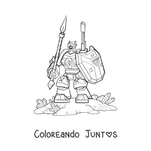 Imagen para colorear de un robot militar grande