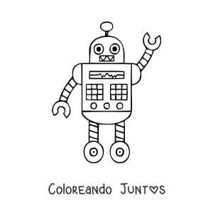 Imagen para colorear de un robot animado