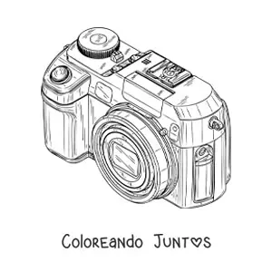 Imagen para colorear de una cámara digital realista