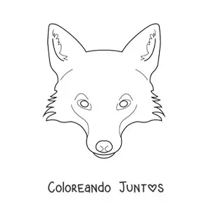 Imagen para colorear de la cara de un zorro salvaje