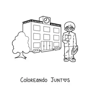 Imagen para colorear de un maestro en la escuela