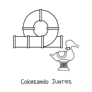 Imagen para colorear de las atracciones de un parque infantil