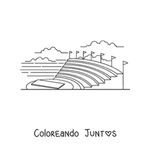 Imagen para colorear de la estructura de un teatro griego