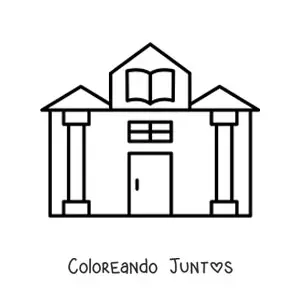 Imagen para colorear de una biblioteca sencilla