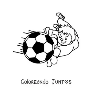 Imagen para colorear de un portero atrapando el balón con sus manos