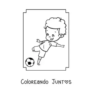 Imagen para colorear de un futbolista kawaii