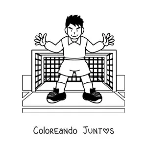 Imagen para colorear de un arquero de frente en la portería
