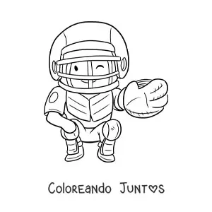 Imagen para colorear de un cácher kawaii