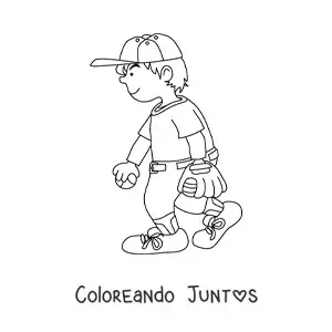 Imagen para colorear de una caricatura de un beisbolista