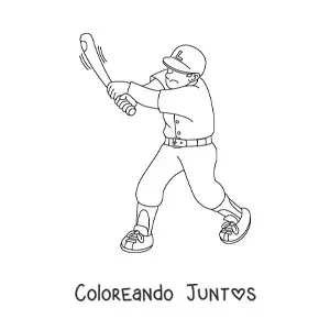 Imagen para colorear de un jugador bateando