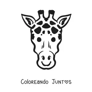 Imagen para colorear de la cara de una jirafa sonriente