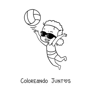 Imagen para colorear de un saque de voleibol de playa