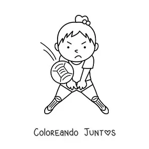 Imagen para colorear de una niña haciendo un golpe de antebrazos