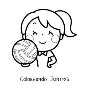 Imagen para colorear de una jugadora de voleibol femenino