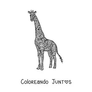 Imagen para colorear de un mandala con forma de jirafa