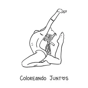 Imagen para colorear de un chica haciendo gimnasia artística
