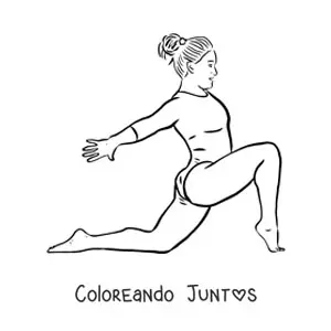 Imagen para colorear de chica haciendo piruetas de gimnasia artística