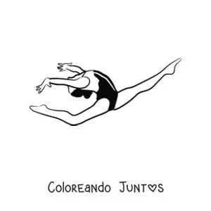 Imagen para colorear de una gimnasta saltando