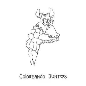 Imagen para colorear de un vestido corto bonito