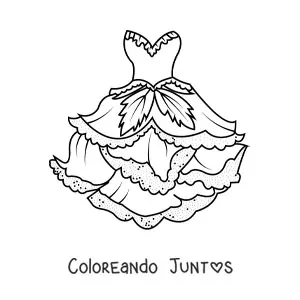 Imagen para colorear de un vestido de hada del bosque