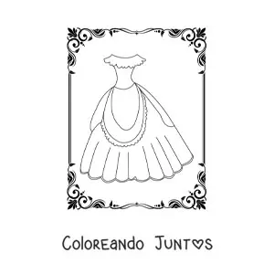 Imagen para colorear de un vestido sencillo