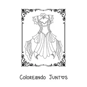 Imagen para colorear de un vestido corto gótico