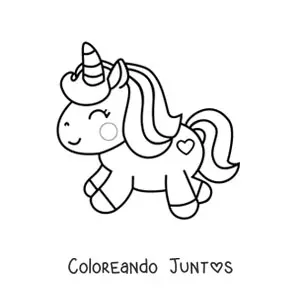 Imagen para colorear de un unicornio kawaii