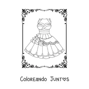 Imagen para colorear de un vestido corto sin mangas