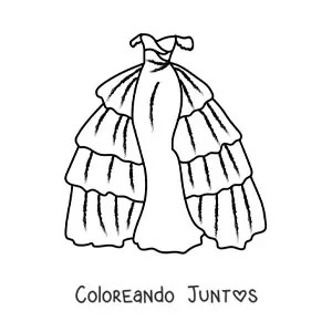 Imagen para colorear de un vestido elegante