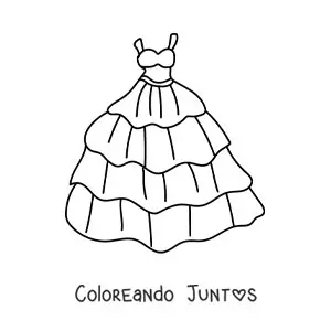 Imagen para colorear de un vestido de fiesta elegante