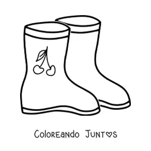 Imagen para colorear de un par de botas para la lluvia