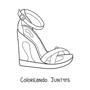Imagen para colorear de una sandalia con tacón alto