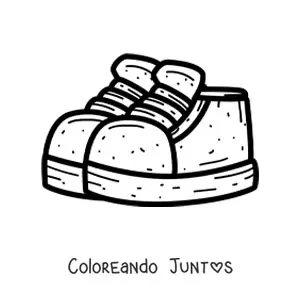 Imagen para colorear de un par de tenis para niños