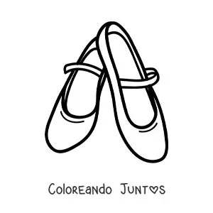 Imagen para colorear de un par de zapatillas con broche