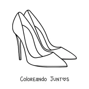 Imagen para colorear de un par de tacones elegantes