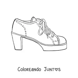 Imagen para colorear de un zapato de tacón con trenzas