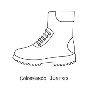 Imagen para colorear de una bota de cuero