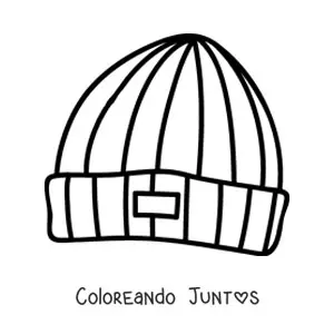 Imagen para colorear de un sombrero tejido sencillo