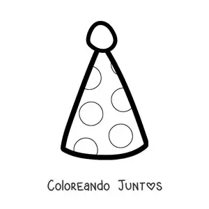 Imagen para colorear de un gorro de fiesta