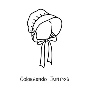 Imagen para colorear de un sombrero bonnet antiguo