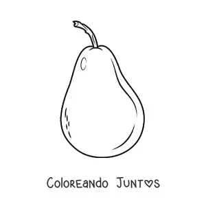 Imagen para colorear de una pera con tallo