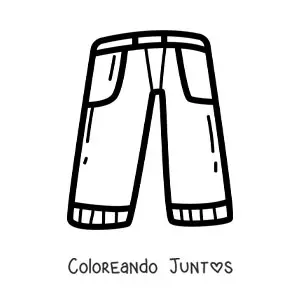 Imagen para colorear de un par de pantalones cortos