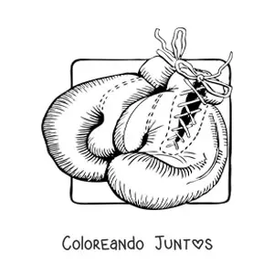 Imagen para colorear de un par de guantes de boxeo