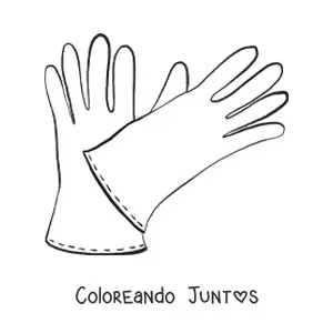 Imagen para colorear de un par de guantes sencillos