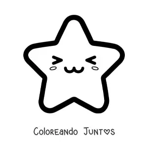 Imagen para colorear de una estrella animada kawaii