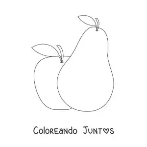 Imagen para colorear de una pera y una manzana