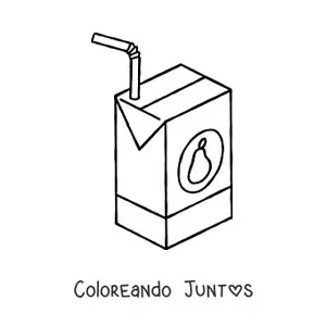 Imagen para colorear de un envase de jugo de pera